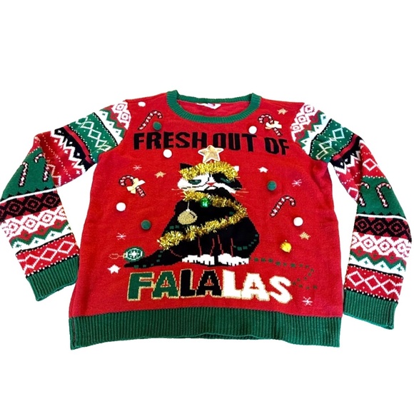 No Boundaries Ugly Christmas Sweater "Out of FaLaLas" Juniors Size XXL (19) - Picture 1 of 9